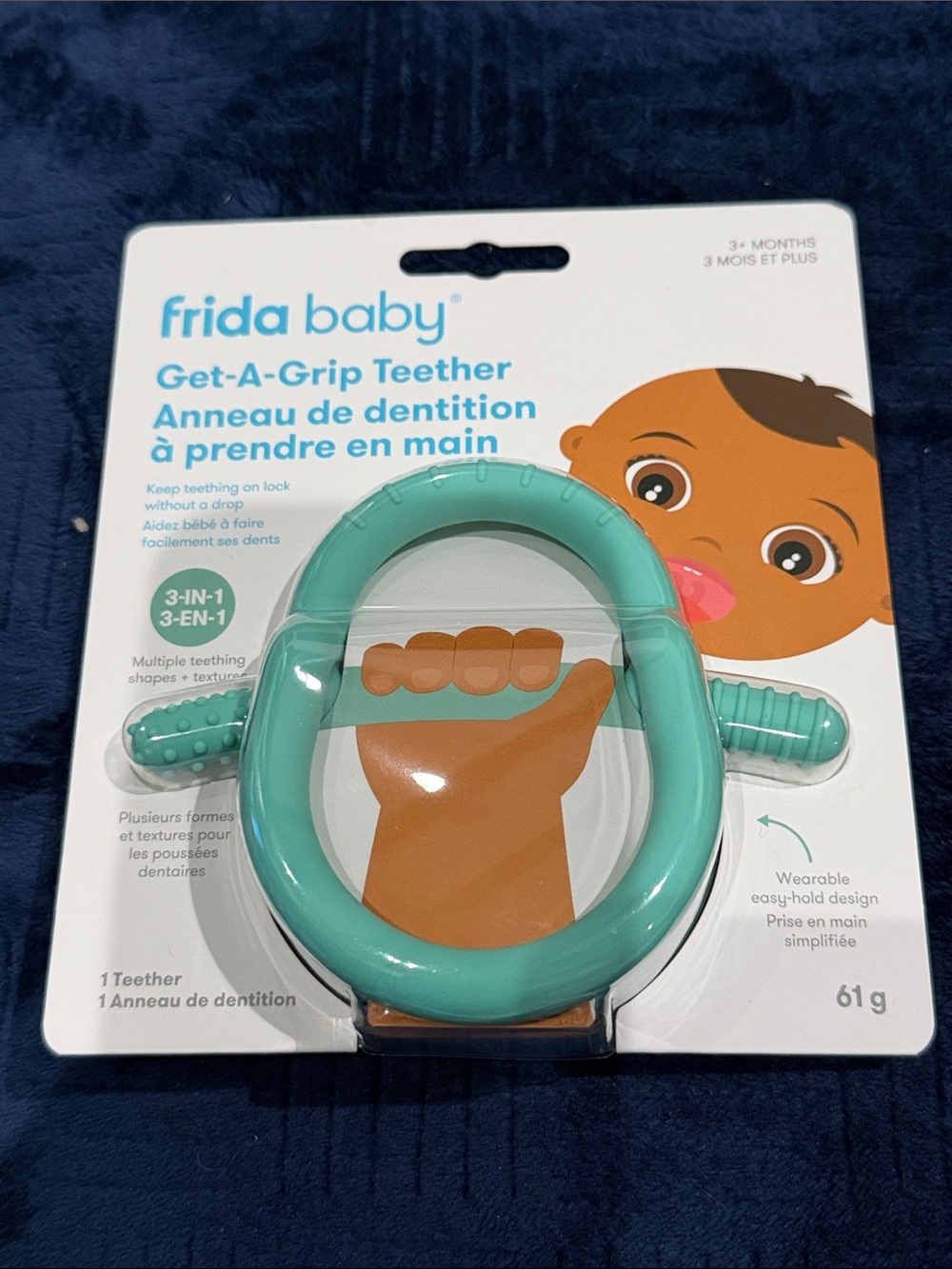 frida baby Get-A-Grip Teether in Mint Green